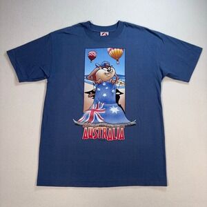 VTG ACME Single Stitch T-Shirt Men M Blue Cotton Australia Tasmanian Devil 1997